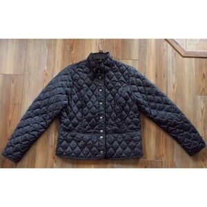 Eddie Bauer Black Quilted Snowflake Embroidered Goose Down Lightweight Jacket L